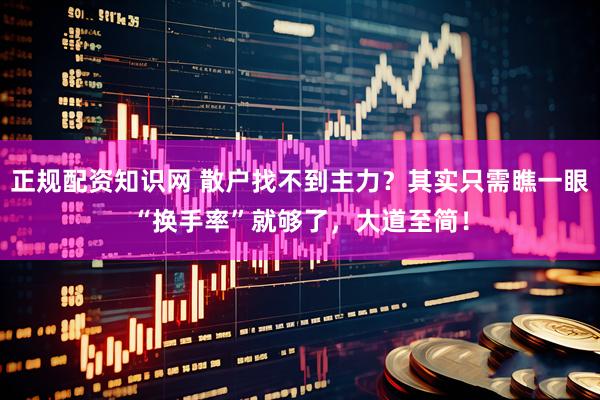 正规配资知识网 散户找不到主力？其实只需瞧一眼“换手率”就够了，大道至简！